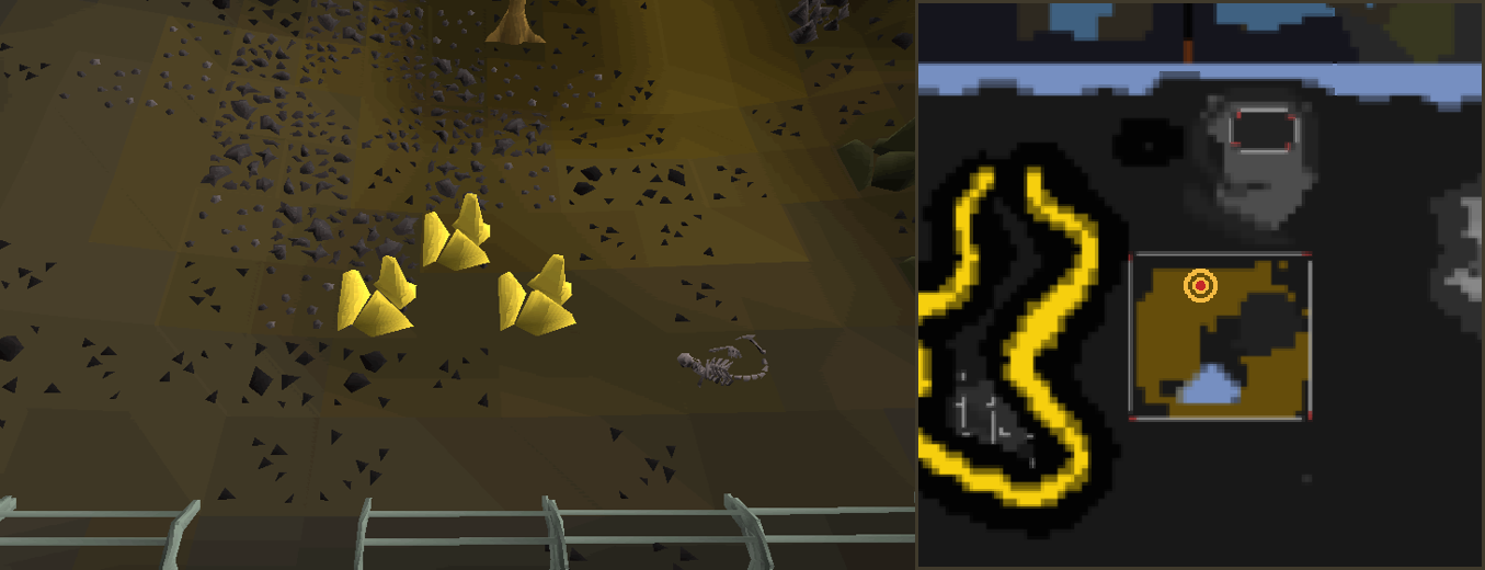 Mining at the Resource Area rocks